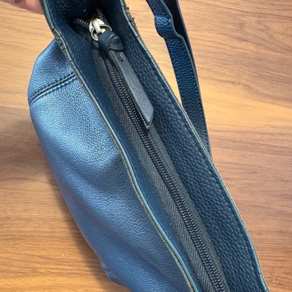 Navy blue The Sak leather crossbody hobo bag - Picture 4 of 12